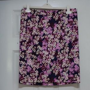 J Crew purple and white Floral Pencil Skirt